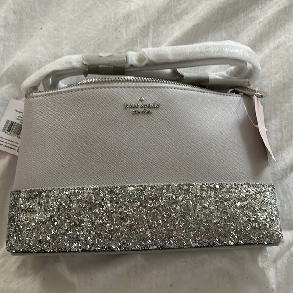 NWT Kate Spade Flash Glitter Fabric Mixed Material Crossbody Purse